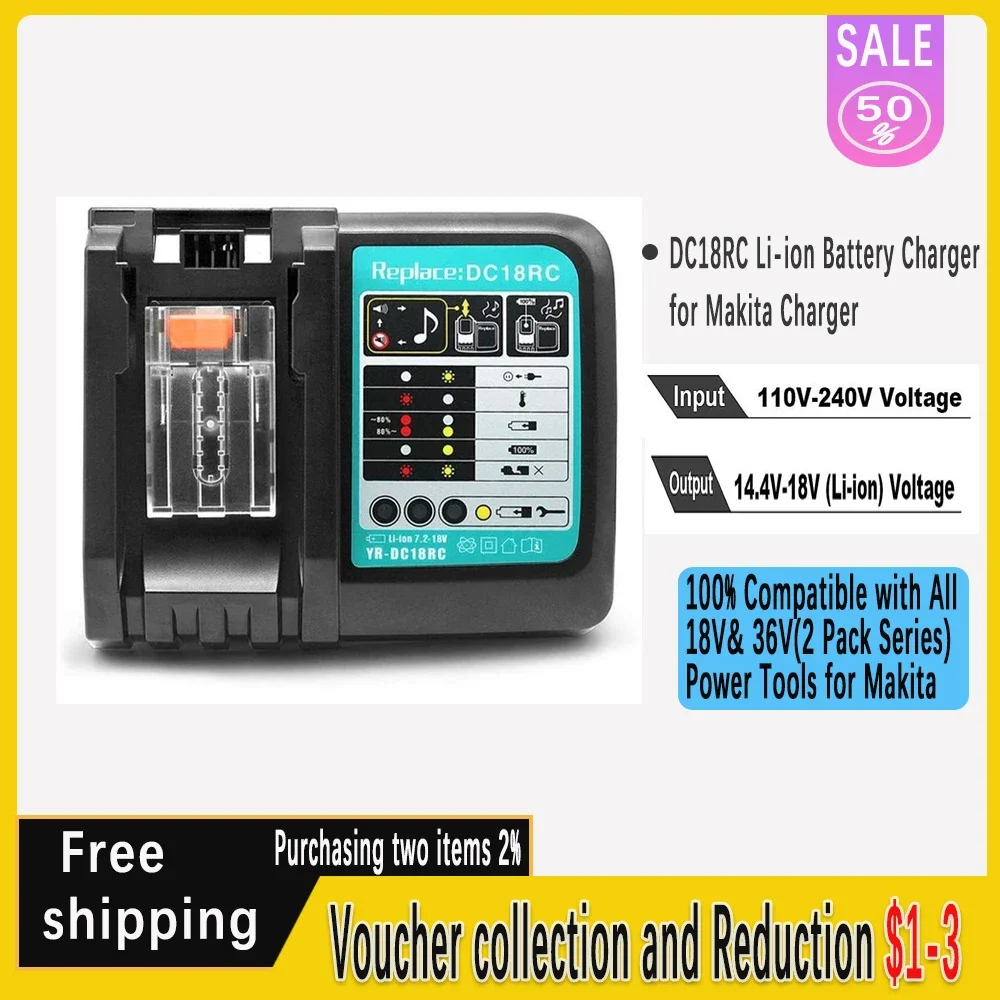 Hot Sale!DC18RC 3A Charging Current Charger for Makita 14.4V 18V BL1830 Bl1430 DC18RA Power Tool Charger
Hot Sale!DC18RC 3A Charging Current Charger for Makita 14.4V 18V BL1830 Bl1430 DC18RA Power Tool Charger