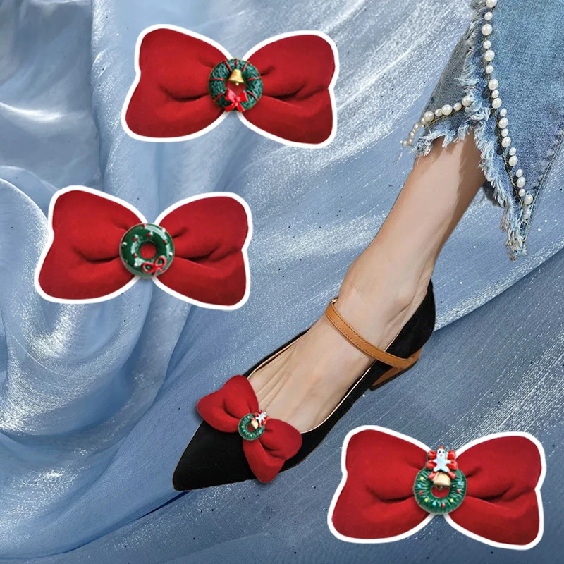 2 Pcs Classic Women Bow Shoe Clips Detachable Red Velvet Shoe Embellishment Christmas Decorative Shoe Buckle for High Heels
2 Pcs Classic Women Bow Shoe Clips Detachable Red Velvet Shoe Embellishment Christmas Decorative Shoe Buckle for High Heels