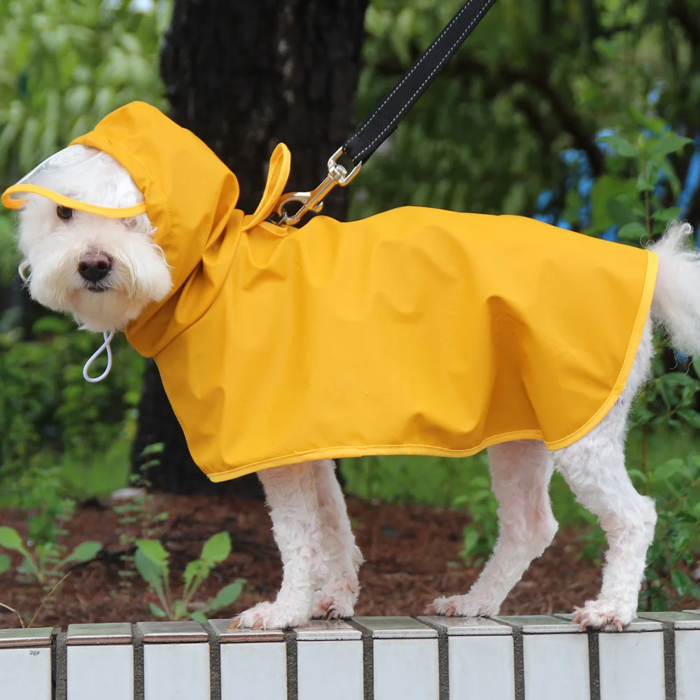 

Pet Dog Waterproof Raincoat PU Pet Clothes Jumpsuit Waterproof Dog Jacket Small Dog Outdoor Clothes Pet Supplies