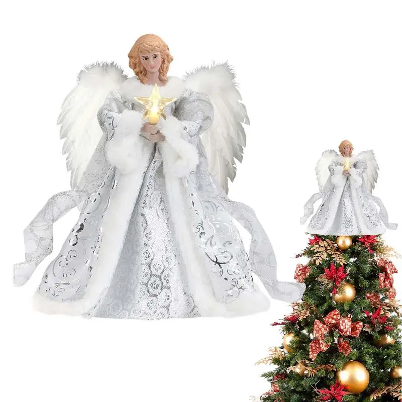 Rustic Christmas Angel Tree Topper Delicate Top Angel Statue With LED Light Christmas Decoration For Christmas Tree Holiday
Rustic Christmas Angel Tree Topper Delicate Top Angel Statue With LED Light Christmas Decoration For Christmas Tree Holiday