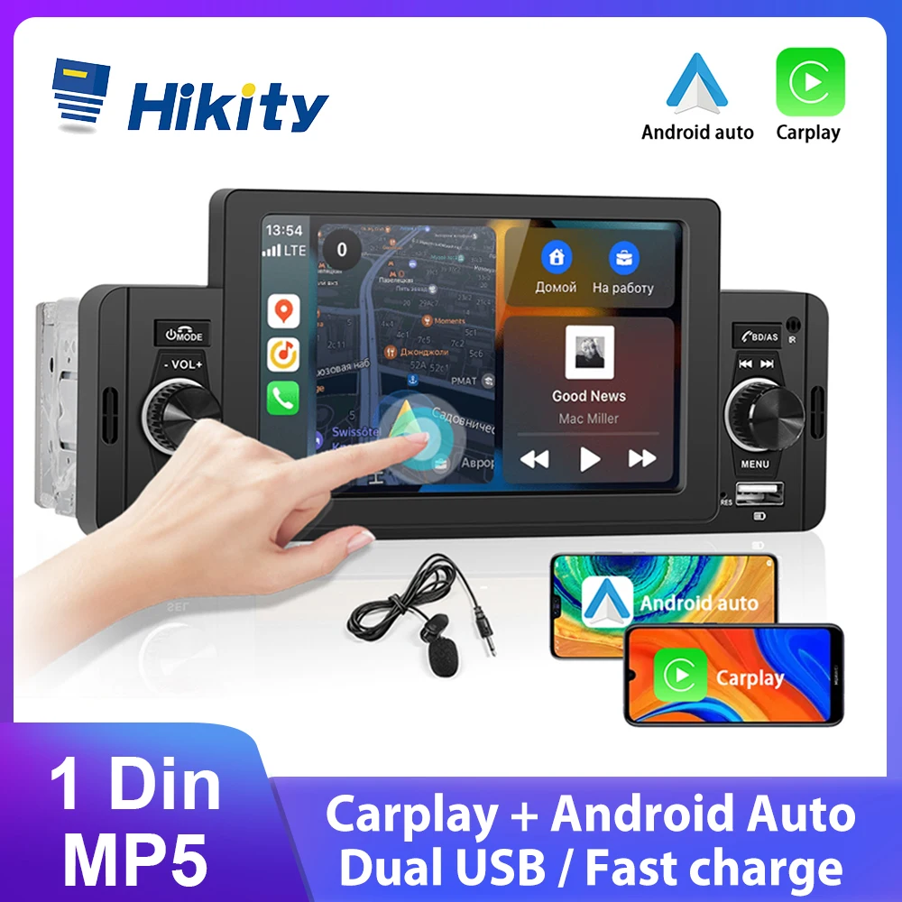 Hikity Autoradio 1 Din Car Radio Carplay MP5 Player Auto Stereo Digital Bluetooth Audio FM Music Stereo With Dual USB AUX Input
Hikity Autoradio 1 Din Car Radio Carplay MP5 Player Auto Stereo Digital Bluetooth Audio FM Music Stereo With Dual USB AUX Input