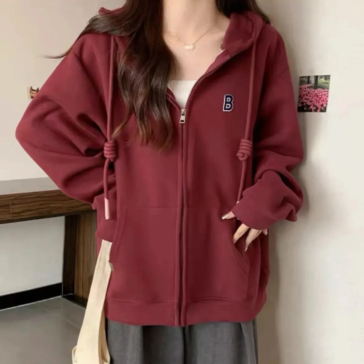 Yasuk Autumn Winter Women Solid Casual Patchwork Letter Drawstring Hooded Cardigan Sweatshirt Loose Student Tees Gentle Blouse
Yasuk Autumn Winter Women Solid Casual Patchwork Letter Drawstring Hooded Cardigan Sweatshirt Loose Student Tees Gentle Blouse