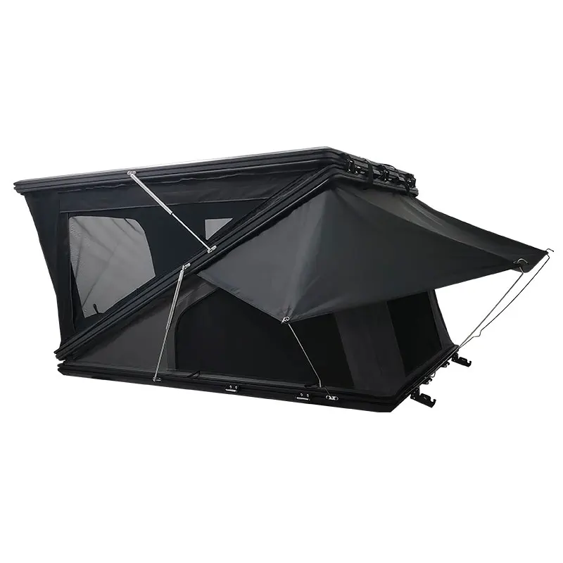 

Roof Top Tent Hardshell 3-4 Person Triangle Camping Rooftop Aluminum Clamshell Hard Shell