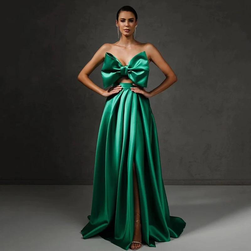 Eightree Formal A-Line Evening Dresses Women Side Slit Prom Dress With Bow Saudi Arabia Party Cocktail Prom Gowns Custom Size
Eightree Formal A-Line Evening Dresses Women Side Slit Prom Dress With Bow Saudi Arabia Party Cocktail Prom Gowns Custom Size