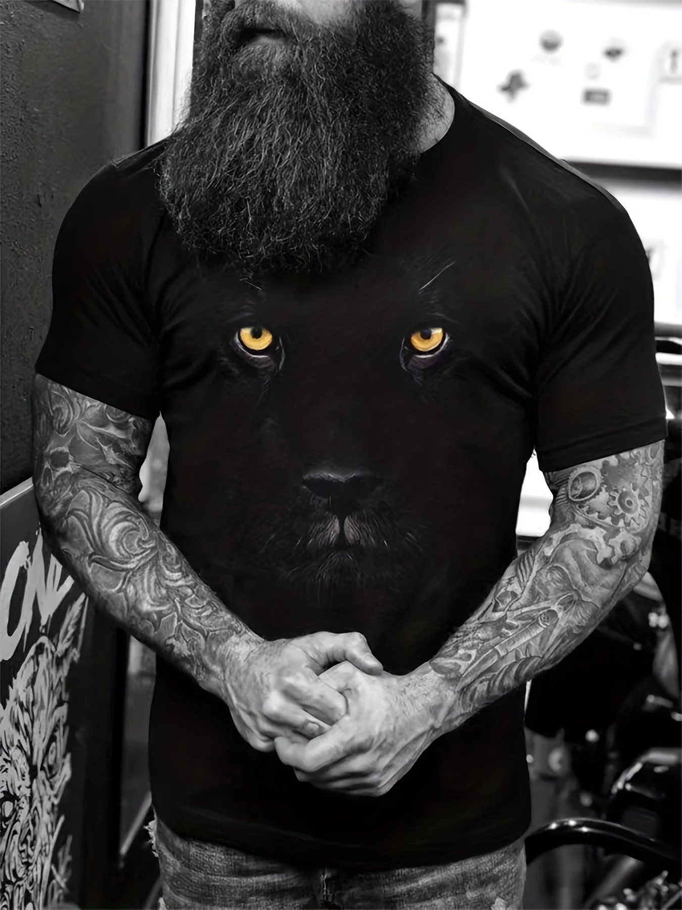 New Summer Men Vintage T-Shirt 3D Black Lion Printing Clothing Male Casual Short Sleeve Tops Tees Fashion O-Neck Camiseta
New Summer Men Vintage T-Shirt 3D Black Lion Printing Clothing Male Casual Short Sleeve Tops Tees Fashion O-Neck Camiseta