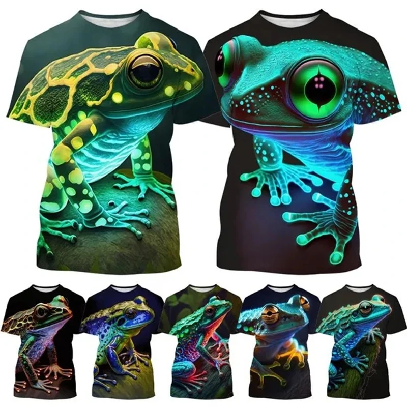 

Fashion Cartoon Animal Frog 3D Printing T-shirt Summer Beautiful Amphibian Cool T Shirt Funny Tops Tees Men Chilren Clothing