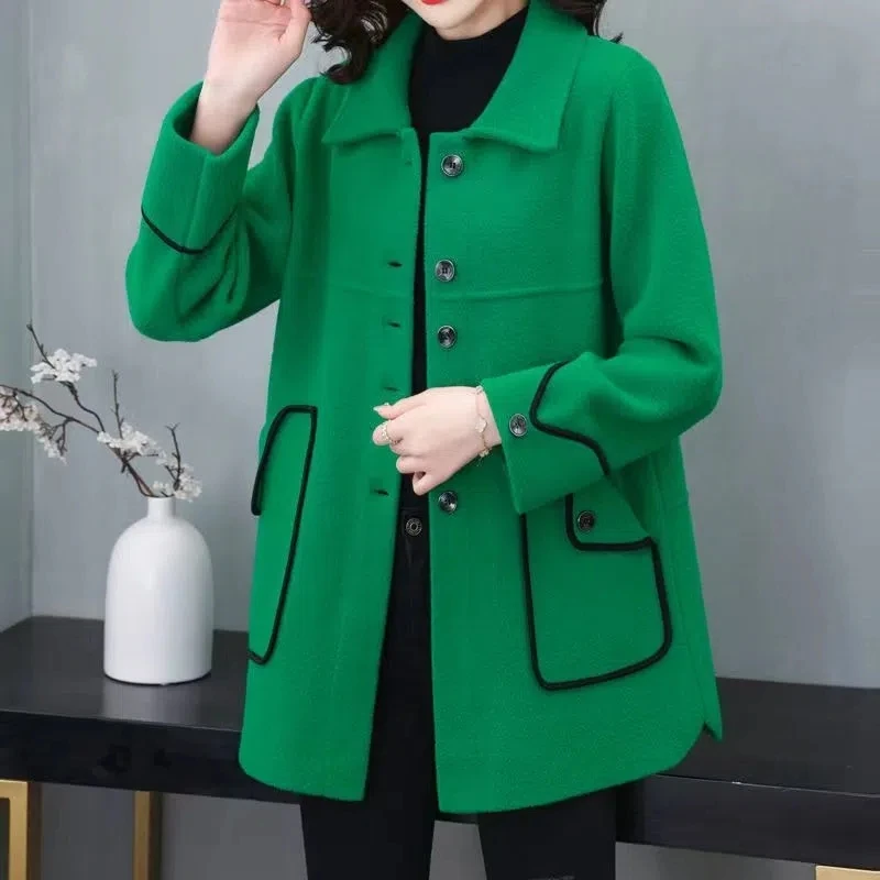 6XL Fashion Green Woolen Coat Elegant Women Autumn Winter Jacket High-Quality Double-Sided Woolen Windbreaker Outerwear Female
6XL Fashion Green Woolen Coat Elegant Women Autumn Winter Jacket High-Quality Double-Sided Woolen Windbreaker Outerwear Female
