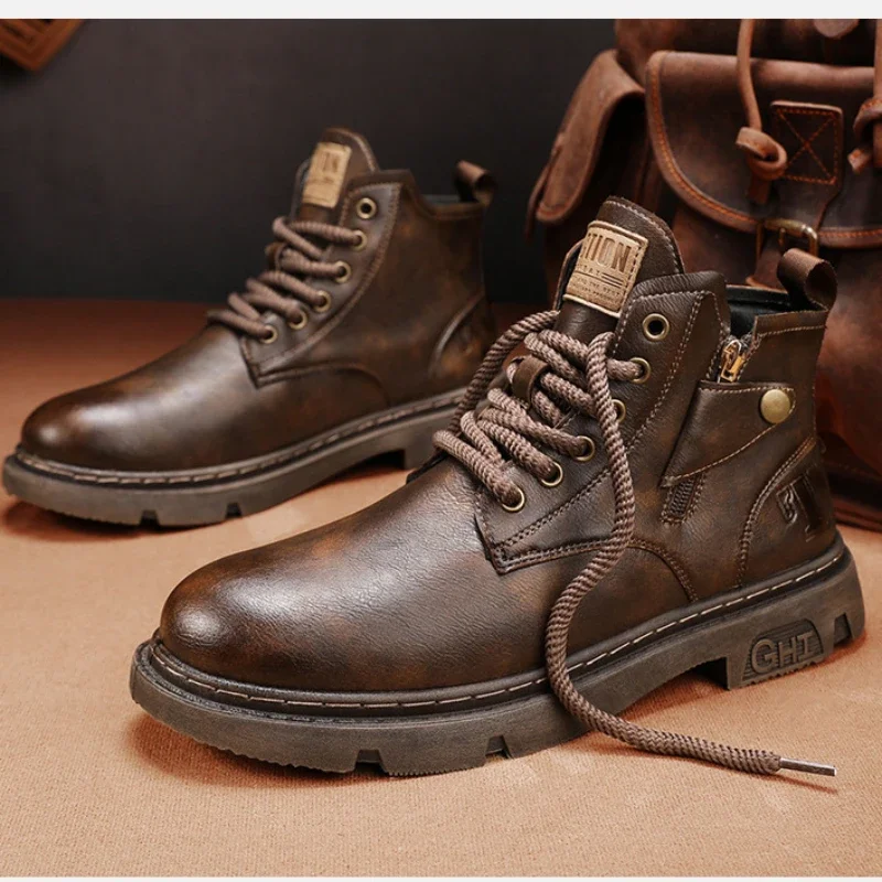 Men's Biker Boot Winter Outdoor Motorcycle Retro Style Leather Boots Man High Top Casual Shoes Trendy All-match Wear-resistant88
Men's Biker Boot Winter Outdoor Motorcycle Retro Style Leather Boots Man High Top Casual Shoes Trendy All-match Wear-resistant88