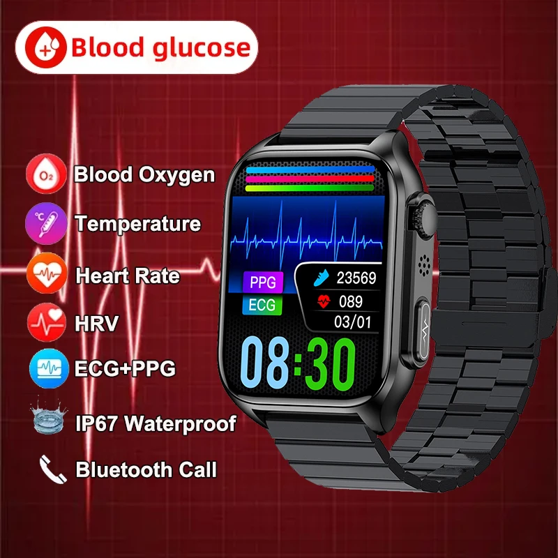 Blood Glucose Smart Watch Men Bluetooth Call Clock Heart Rate Blood Pressure Blood Oxygen ECG+PPG Health Monitor Smart Watches
Blood Glucose Smart Watch Men Bluetooth Call Clock Heart Rate Blood Pressure Blood Oxygen ECG+PPG Health Monitor Smart Watches