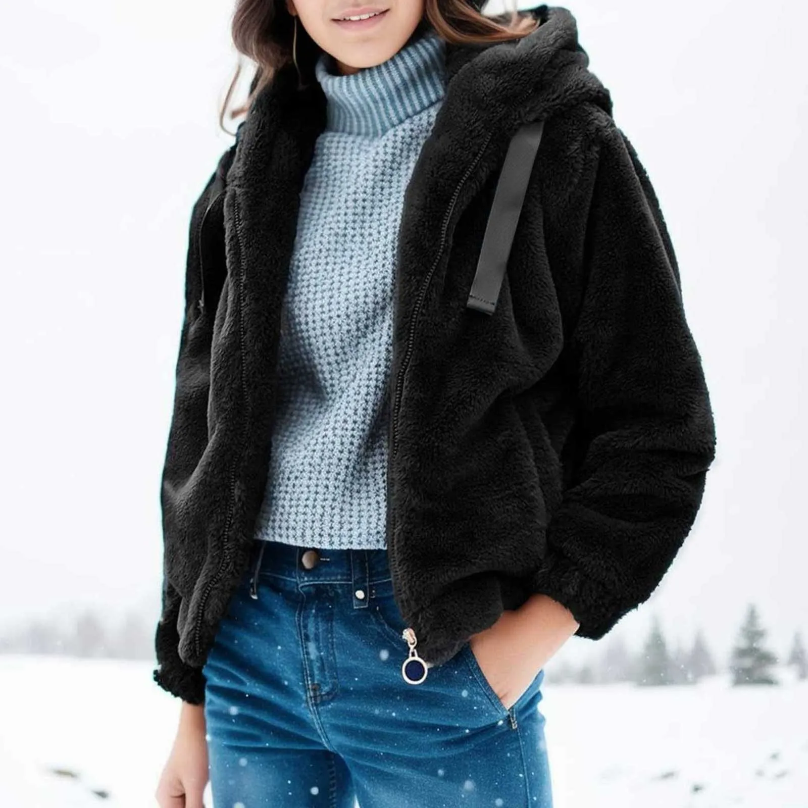 Women New Fashion Solid Color Hoodies Outwear Coats Cropped Tops Korean Long Sleeves Warm Plush Jackets Autumn Winter Clothing
Women New Fashion Solid Color Hoodies Outwear Coats Cropped Tops Korean Long Sleeves Warm Plush Jackets Autumn Winter Clothing
