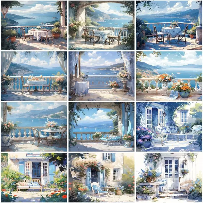 CHENISTORY Painting By Numbers House Landscape DIY 40X50CM Frame Paint By Numbers Seascape On Canvas DIY Home Decoration
CHENISTORY Painting By Numbers House Landscape DIY 40X50CM Frame Paint By Numbers Seascape On Canvas DIY Home Decoration