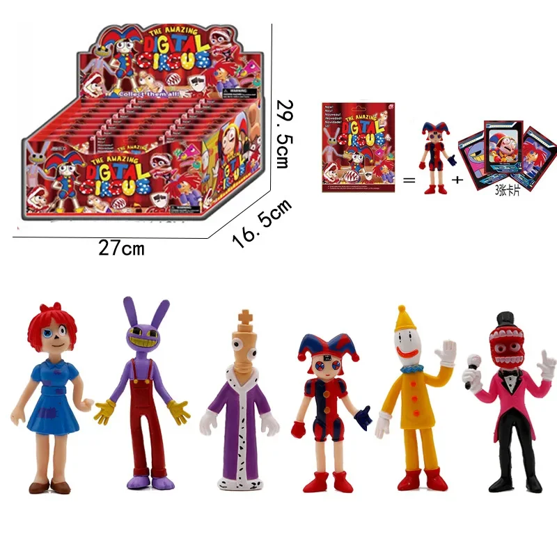 

1Pack/Set The Amazing Digital Circus Figure Card Toy Pomni Jax Kagatha Kinger Caine Kaufmo PVC Model Doll Figurines Kids Gift