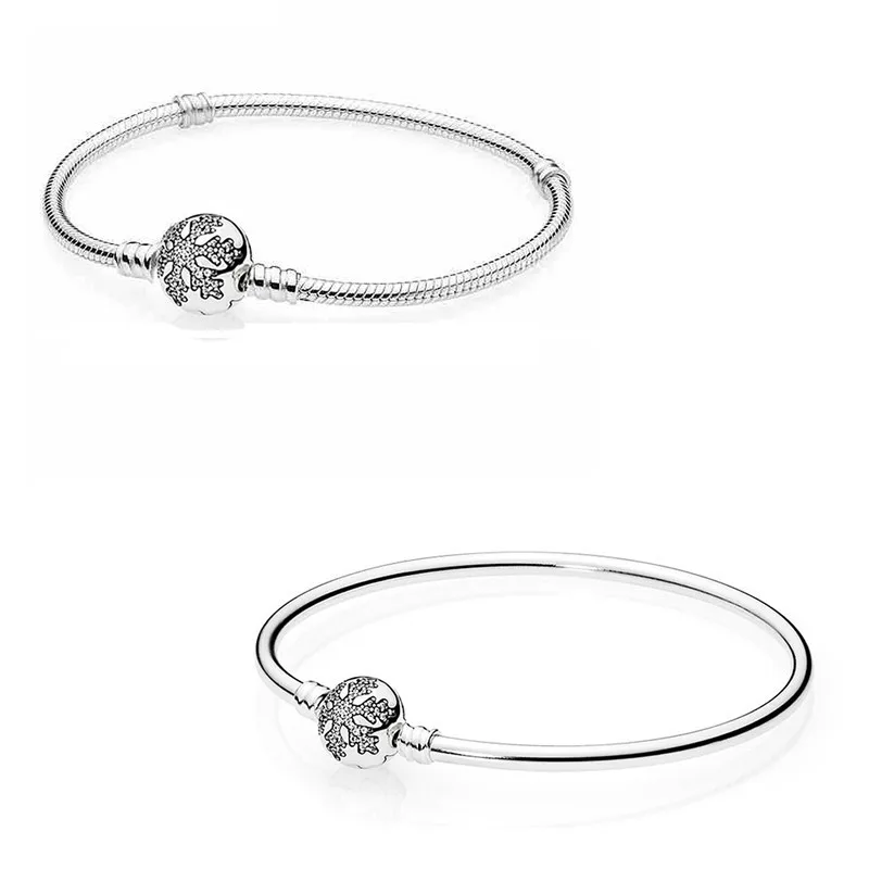 

Original Moments Snowflake Clap Snake Chain Bracelet Bangle Fit Women 925 Sterling Silver Bead Charm Fashion Jewelry