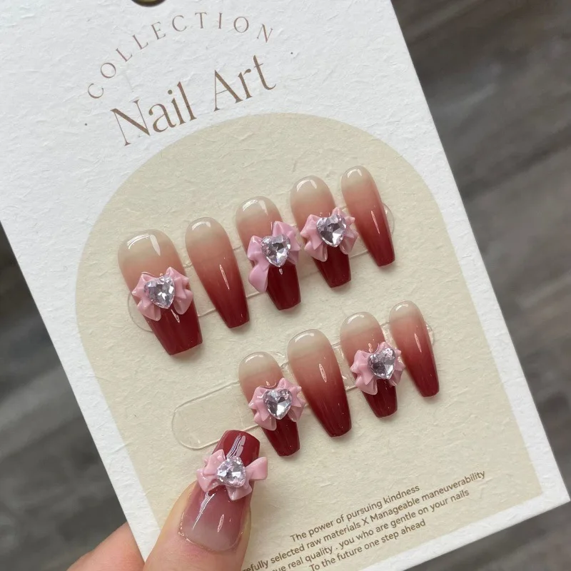 Handmade Fake Nails Coffin Acrylic Full Cover Gradient Colour Professional Japanese Nail Sticker Sweet Artificial Nails For Girl
Handmade Fake Nails Coffin Acrylic Full Cover Gradient Colour Professional Japanese Nail Sticker Sweet Artificial Nails For Girl