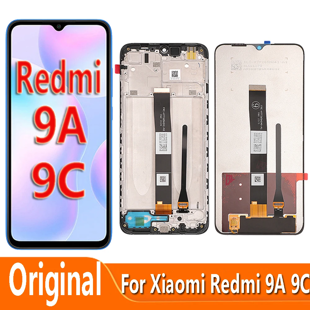 

Original 6.53" For Xiaomi Redmi 9A 9C NFC M2006C3MNG LCD Display Touch Screen Digitizer Assembly With Frame M2006C3MG M2006C3MT