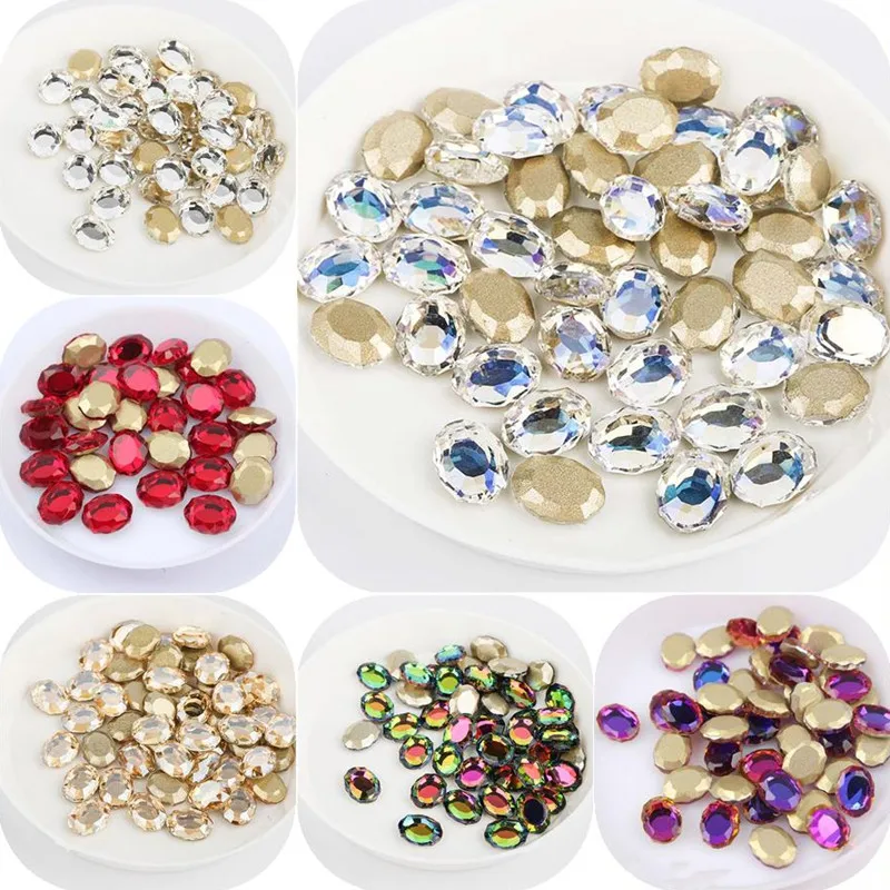 100Pcs Glass Flatback Mirror Fancy Rhinestone Gold Base Glitter Crystal AB Stones Glue Strass Rhinestones for Diy Craft Clothes 
100Pcs Glass Flatback Mirror Fancy Rhinestone Gold Base Glitter Crystal AB Stones Glue Strass Rhinestones for Diy Craft Clothes