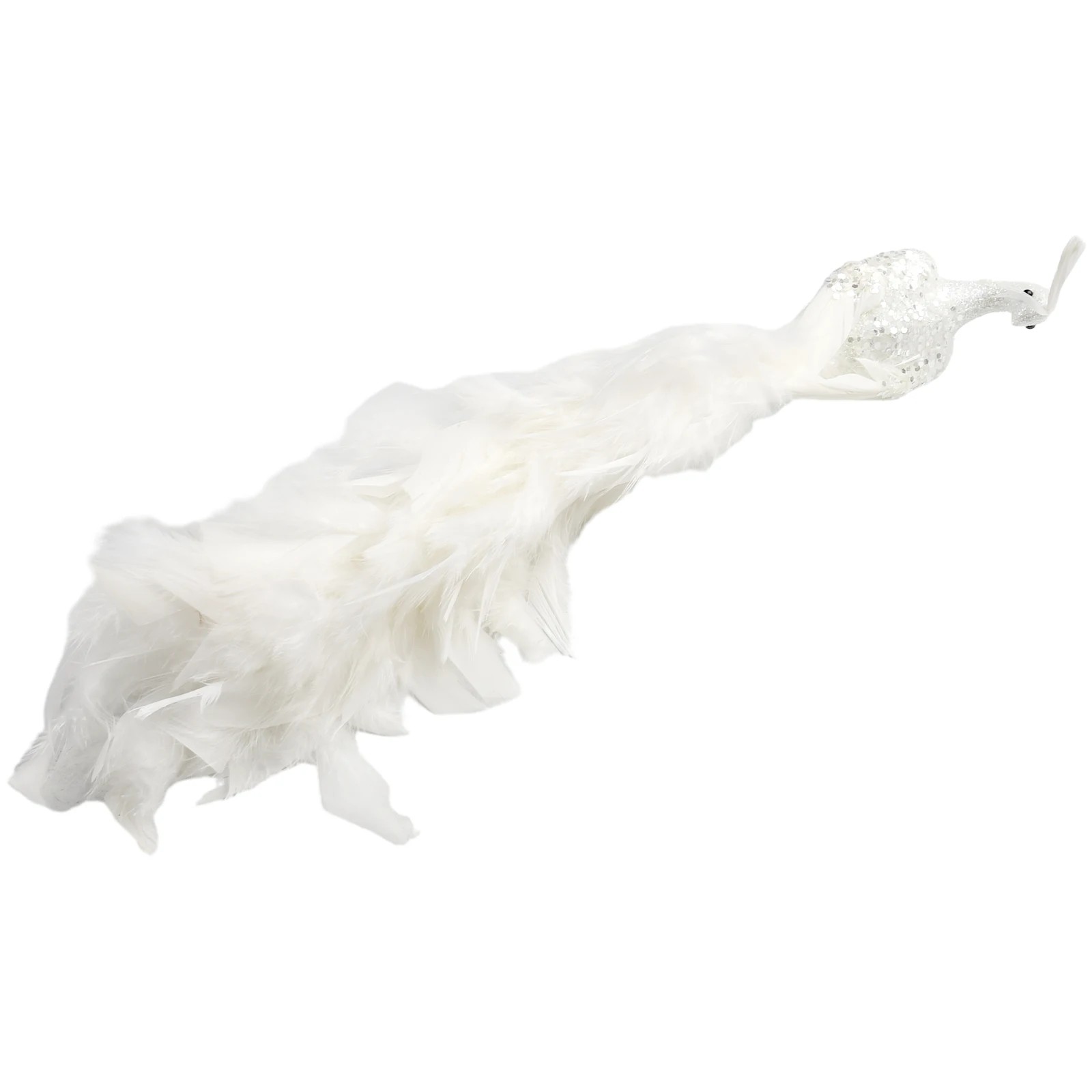 

Beautifully Crafted White Peacock Ornament Perfect for Christmas Tree Decoration Long lasting and Eye catching