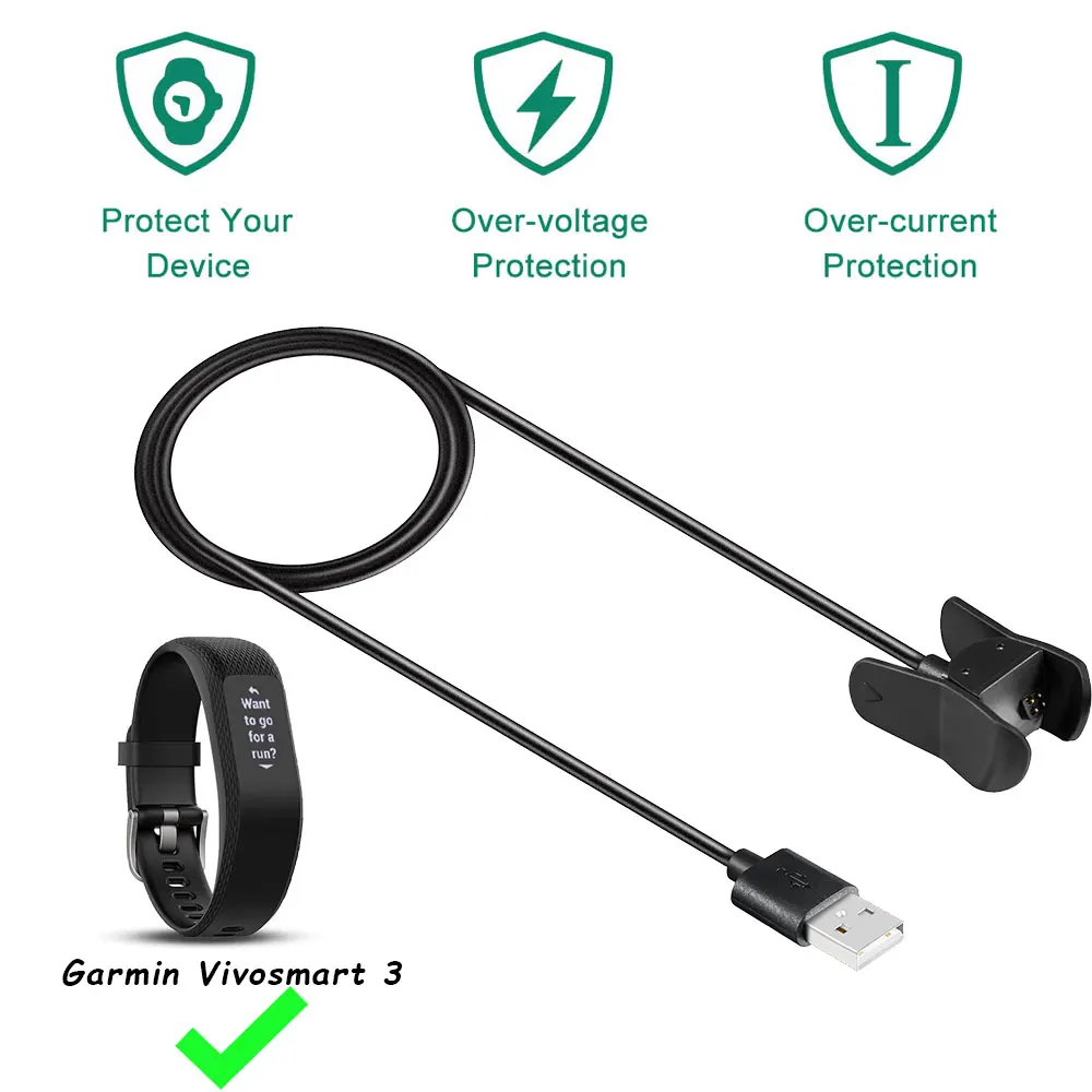 

USB Fast Charging Cable For Garmin Vivosmart 3 Bracelet Charger Dock For Vivosmart3 Chargers Durable Smart Watch Accessories