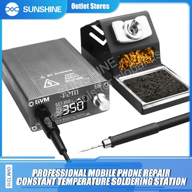 GVM T210 Rapid Warming Automatic Sleep 2S Melting Tin Professional Mobile Phone Repair Constant Temperature Soldering Station
GVM T210 Rapid Warming Automatic Sleep 2S Melting Tin Professional Mobile Phone Repair Constant Temperature Soldering Station