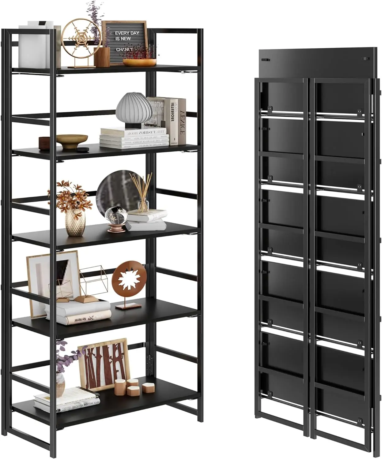 No-Assembly Folding Bookshelf Storage Shelves 5 Tiers Vintage Multifunctional Plant Flower Stand Storage Rack Shelves Bookcase f
No-Assembly Folding Bookshelf Storage Shelves 5 Tiers Vintage Multifunctional Plant Flower Stand Storage Rack Shelves Bookcase f