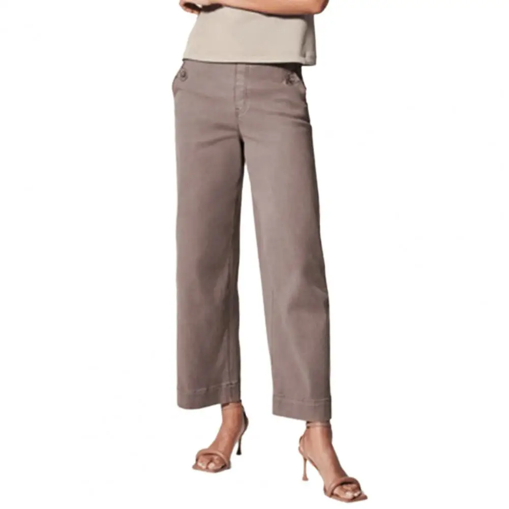 women pants Straight Wide Leg Long Pants Side Pockets Solid Color High Waist Office Lady women pants Trousers Streetwear
women pants Straight Wide Leg Long Pants Side Pockets Solid Color High Waist Office Lady women pants Trousers Streetwear