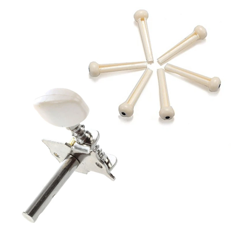 1 Set 6 Bridge Pins + Saddle + Bridge Saddle Bone White & 6Pcs Guitar String Tuning Peg Tuner Machine Head
1 Set 6 Bridge Pins + Saddle + Bridge Saddle Bone White & 6Pcs Guitar String Tuning Peg Tuner Machine Head