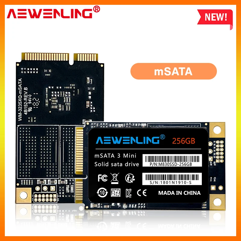 

AEWENLING mSATA SSD 128gb 256gb 512GB Mini SATA3 64gb 1TB HDD For computer 3x5cm Internal Solid State hard Drive for hp laptop