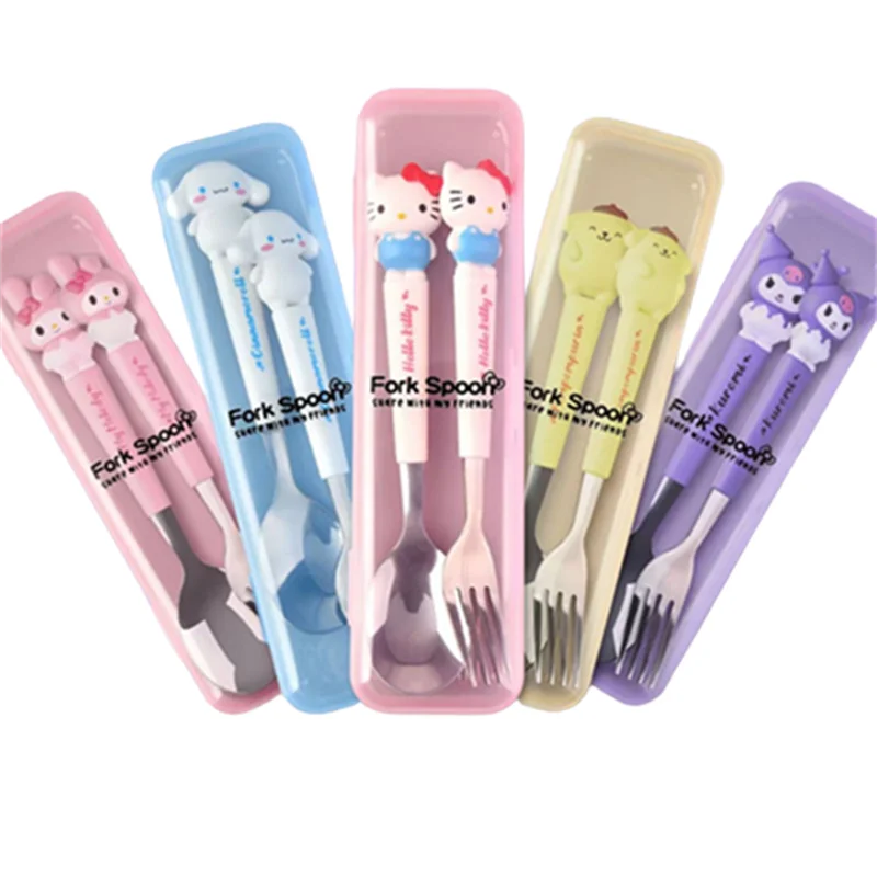 Sanrio Hello Kitty Portable Cutlery Set Kuromi Cinnamoroll Pachacco Travel Fork Spoon Student Dinnerware Sets Kitchen Tableware
Sanrio Hello Kitty Portable Cutlery Set Kuromi Cinnamoroll Pachacco Travel Fork Spoon Student Dinnerware Sets Kitchen Tableware