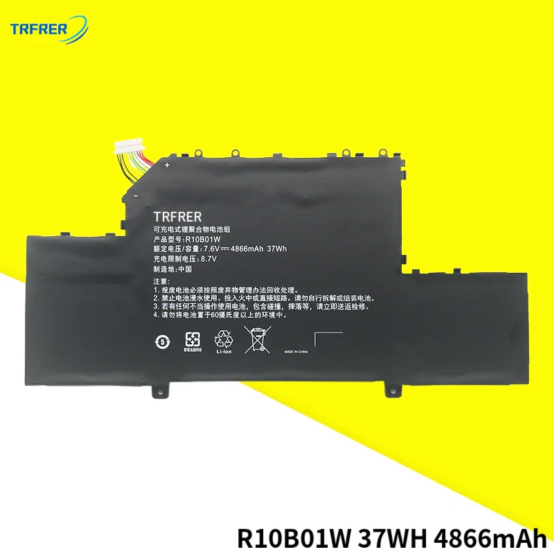 NEW R10B01W Laptop Battery For Xiaomi Mi Air 12.5" Series Notebook 161201-01 161201-AA 7.6V 4866mAh
NEW R10B01W Laptop Battery For Xiaomi Mi Air 12.5" Series Notebook 161201-01 161201-AA 7.6V 4866mAh