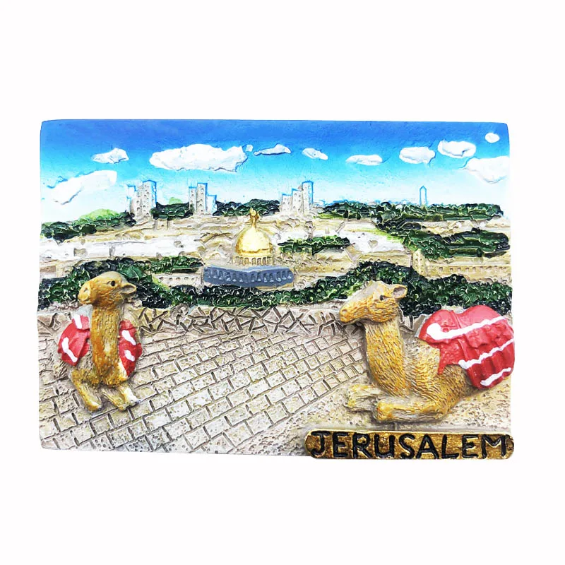 

Fridge magnet Jerusalem Street View Landmark Resin Refrigerator Magnet Message Sticker Tourism Souvenir Crafts Gift