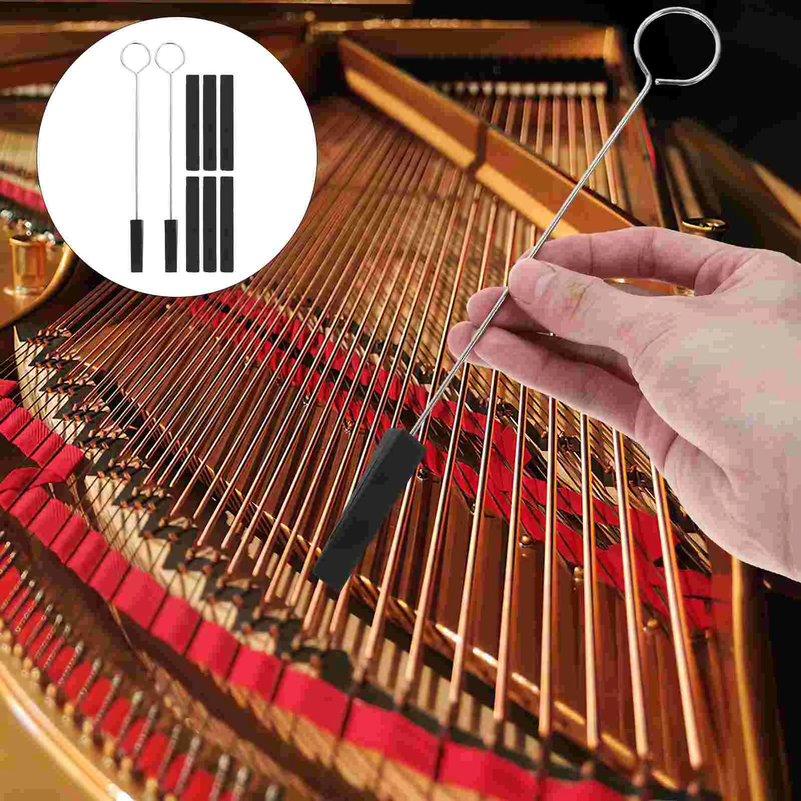 

Piano Tuning Kit Fork Tools Handle Damper Sticks Blocks Professional Tune Repair Wrench Tuning Fork Damper Block Repair Tool