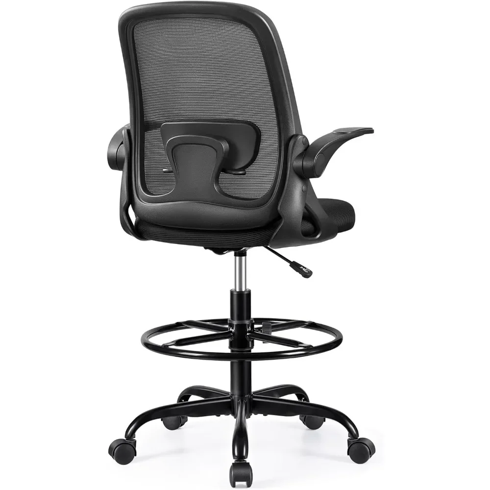 

Drafting Chair Tall Office Chair Ergonomic Desk Chairs With Lumbar Support and Flip-up Armrests Gaming Chairs for Pc Gamer