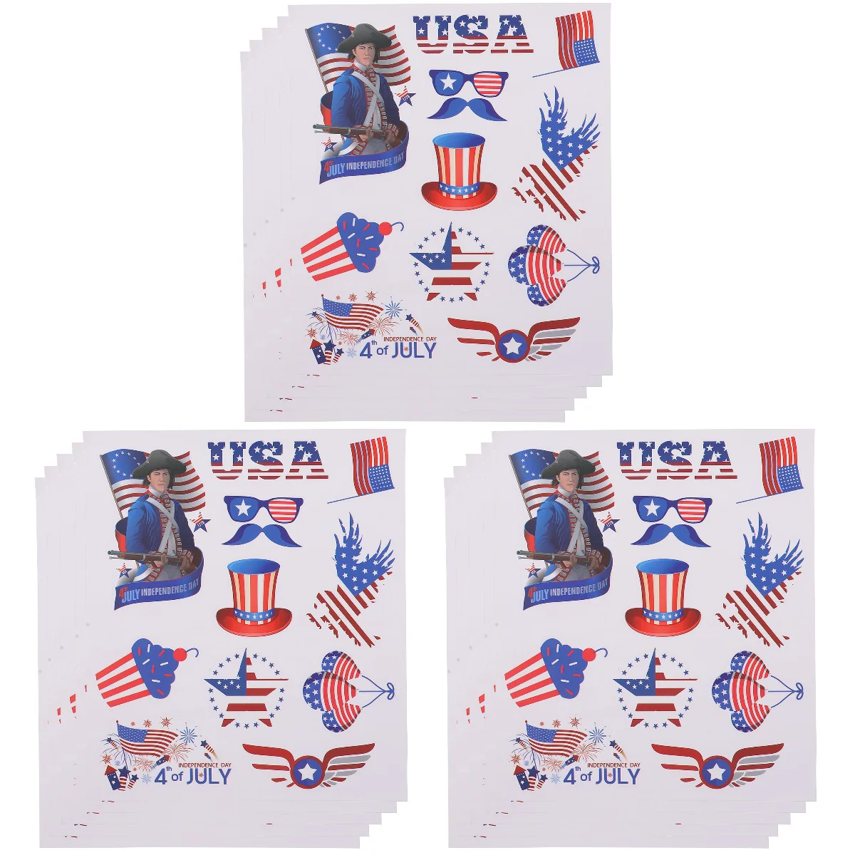

30 Sheets Sticker USA Independence Day Stickers Guitar Decor Skateboard Decorative Laptop Scrapbook
