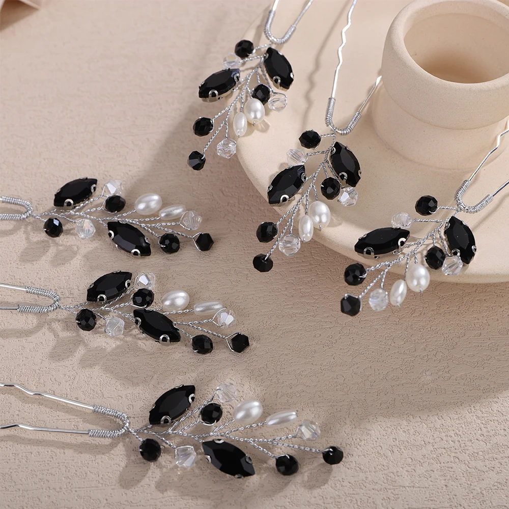 6PCS Crystal Wedding Hair Accessories Pearl Rhinestone Hair Pins for Women Bridal Headpiece 10Color Bride Party Hairpins Jewelry 10 S5fae1ff2168e48319afc61f54d84cd4c5
