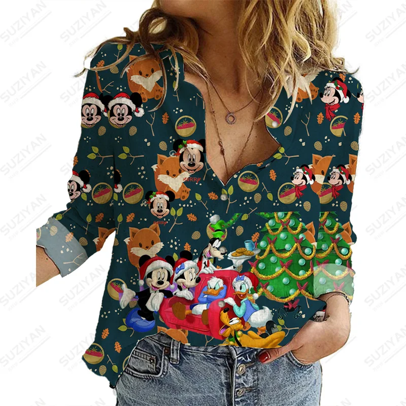 Disney ChristmasPrint Long Sleeve Disney Graphic Loose Shirt Lapel Temperament Long Sleeve Shirt Women'S Fashion Button
Disney ChristmasPrint Long Sleeve Disney Graphic Loose Shirt Lapel Temperament Long Sleeve Shirt Women'S Fashion Button