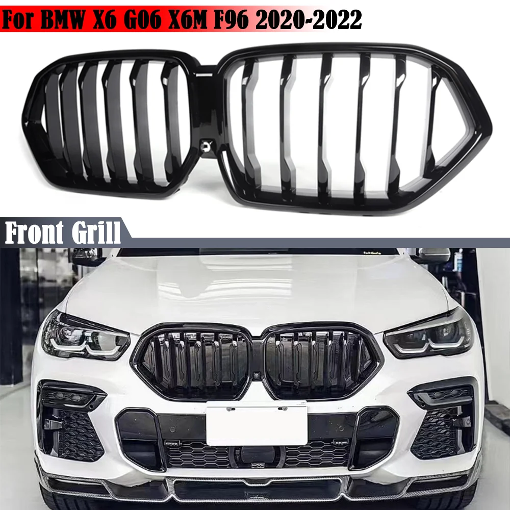Glossy Black Front Bumper Kidney Replacement Grille For BMW X6 G06 X6M F96 2020-2022 1 Slat M Performance Style Racing Grills
Glossy Black Front Bumper Kidney Replacement Grille For BMW X6 G06 X6M F96 2020-2022 1 Slat M Performance Style Racing Grills