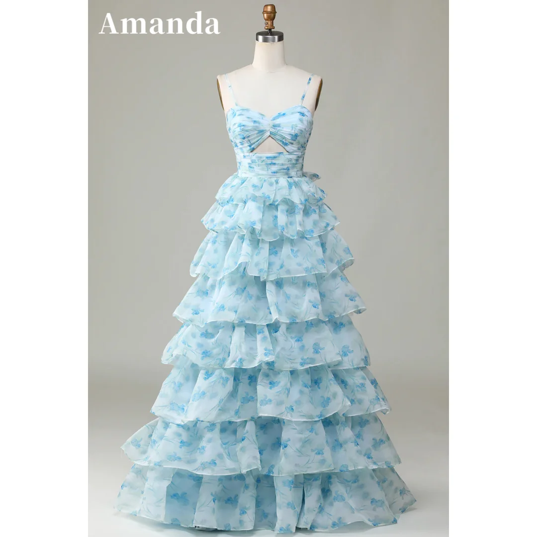 Amanda Light Blue Spaghetti Strap vestidos de noche Floral Print Prom Dresses Elegant Sleeveless Floor-Length Formal Evening
Amanda Light Blue Spaghetti Strap vestidos de noche Floral Print Prom Dresses Elegant Sleeveless Floor-Length Formal Evening