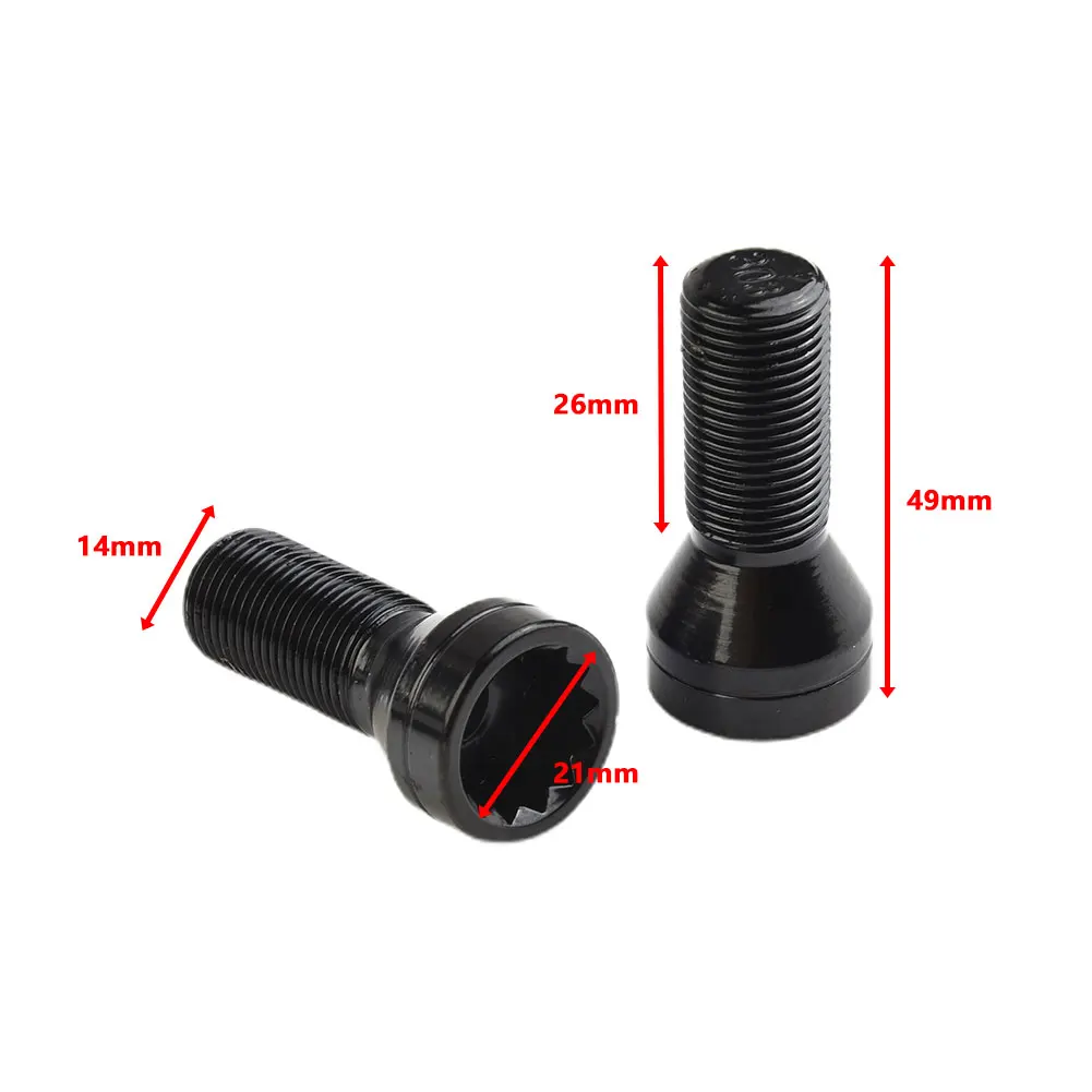 4pcs M14*1.25/M12*1.5 Black Alloy Car Wheel Locking Bolts Lug Nuts Anti-theft+key Stainless Steel For BMW X1 I3 R50 36136776076
4pcs M14*1.25/M12*1.5 Black Alloy Car Wheel Locking Bolts Lug Nuts Anti-theft+key Stainless Steel For BMW X1 I3 R50 36136776076