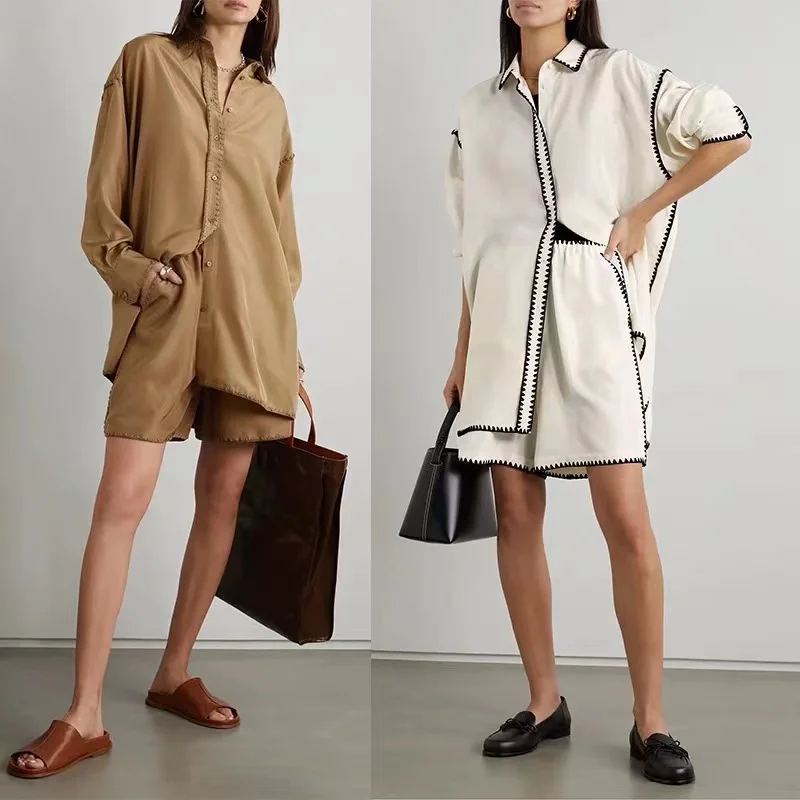TOTEM*E Long Embroidered Mulberry Silk Tops Women's Loose Silhouette Shell Button Over-the-top Shirt Good Drape
TOTEM*E Long Embroidered Mulberry Silk Tops Women's Loose Silhouette Shell Button Over-the-top Shirt Good Drape