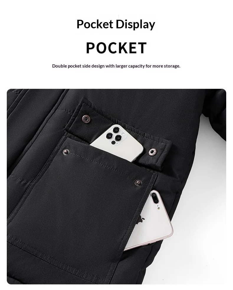 جيب روح سترة الرجال الملابس القطنية الخريف/الشتاء مقنعين منتصف طول سماكة الدفء الباردة واقية في الهواء الطلق الترفيه الملابس جيب روح سترة الرجال الملابس القطنية الخريف/الشتاء مقنعين منتصف طول سماكة الدفء الباردة واقية في الهواء الطلق الترفيه الملابس