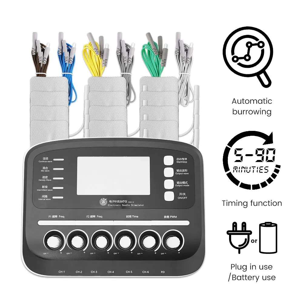 6 Output Channel Disgistal Multi-Functional TENS Body Massager Electric Muscle Stimulator Relax Electroacupuncture Patch Massage
6 Output Channel Disgistal Multi-Functional TENS Body Massager Electric Muscle Stimulator Relax Electroacupuncture Patch Massage