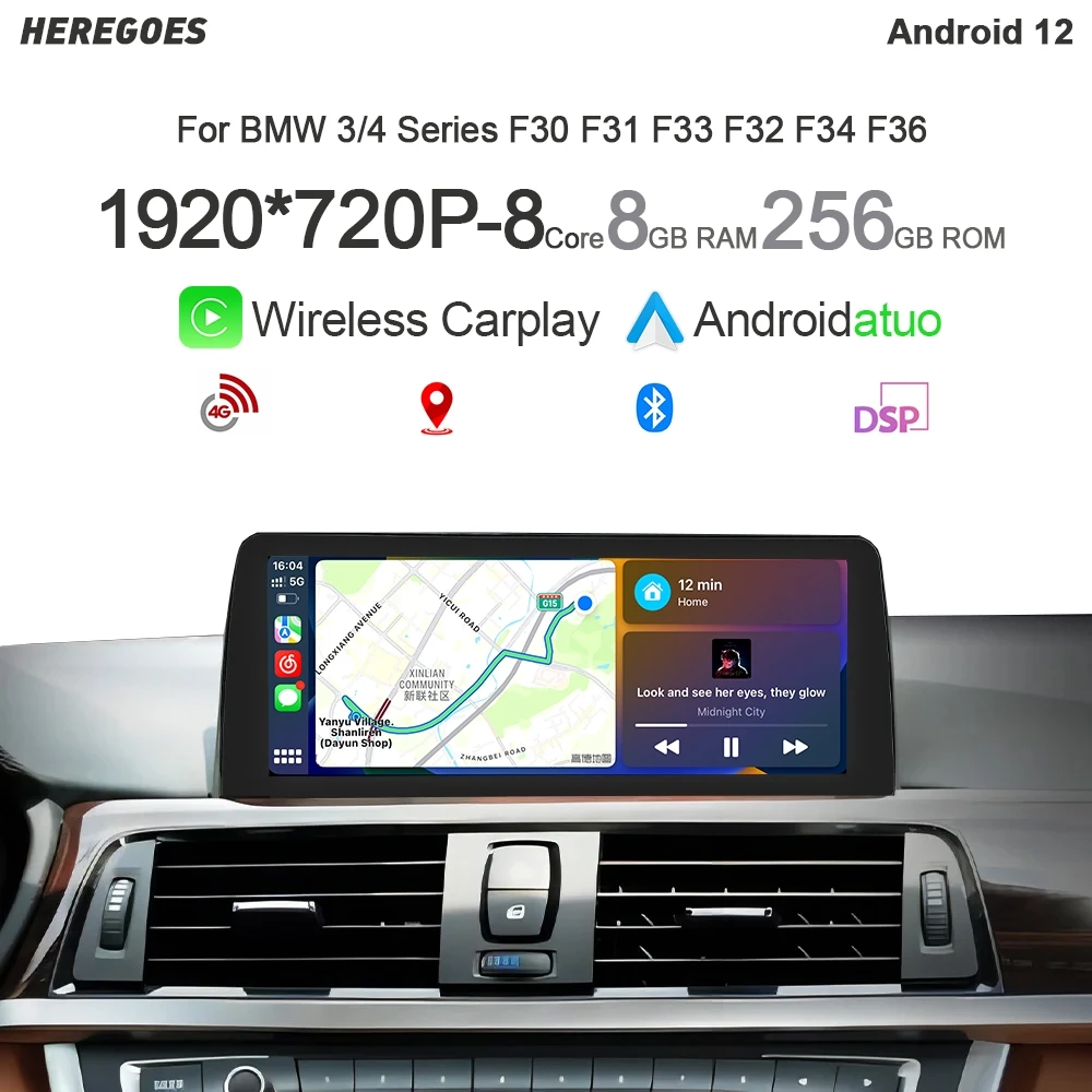Carplay 12.3" Auto Android 13 Car Radio For BMW 3 4 Series F30 F31 F33 F32 F34 F36 256G Navigation Stereo GPS Multimedia Player
Carplay 12.3" Auto Android 13 Car Radio For BMW 3 4 Series F30 F31 F33 F32 F34 F36 256G Navigation Stereo GPS Multimedia Player