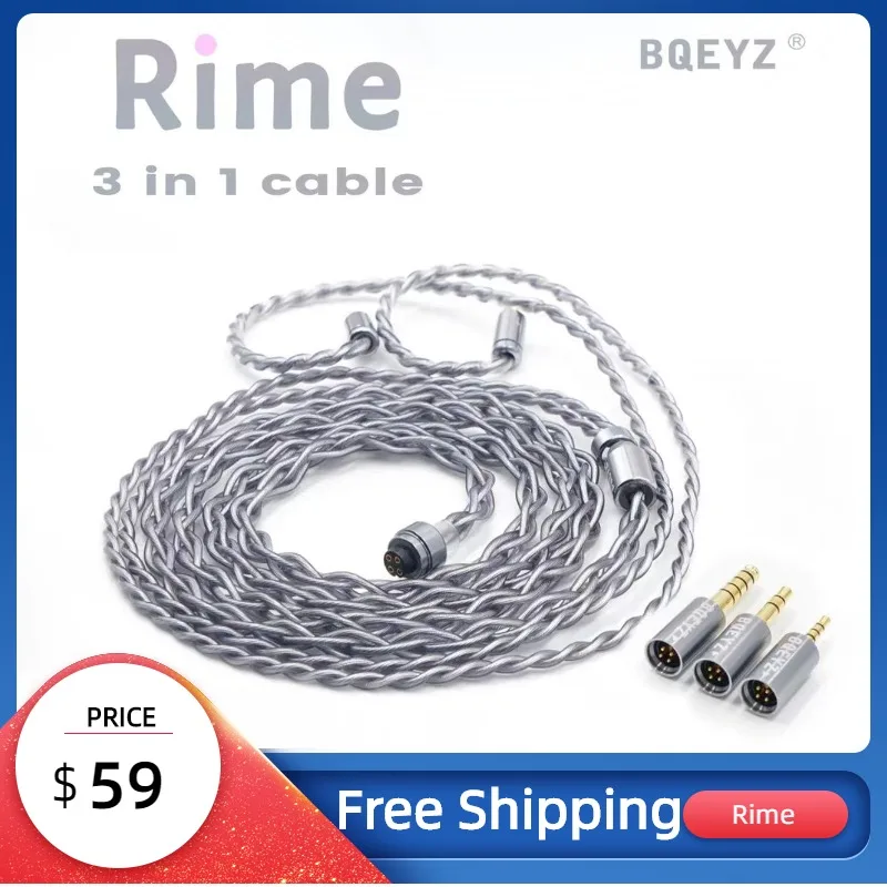 BQEYZ Winter Upgraded Cable Rime 0.78mm 2 Pin Single Crystal Copper Plated Silver Hybrid Earphone with Detachable Wire
BQEYZ Winter Upgraded Cable Rime 0.78mm 2 Pin Single Crystal Copper Plated Silver Hybrid Earphone with Detachable Wire