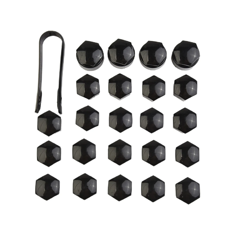 

24pcs 17MM Black Wheel Nut Bolt Trims Studs Cover Cap With Removal Tool For Opel For BMW Plastic Car Wheel Lug Nut