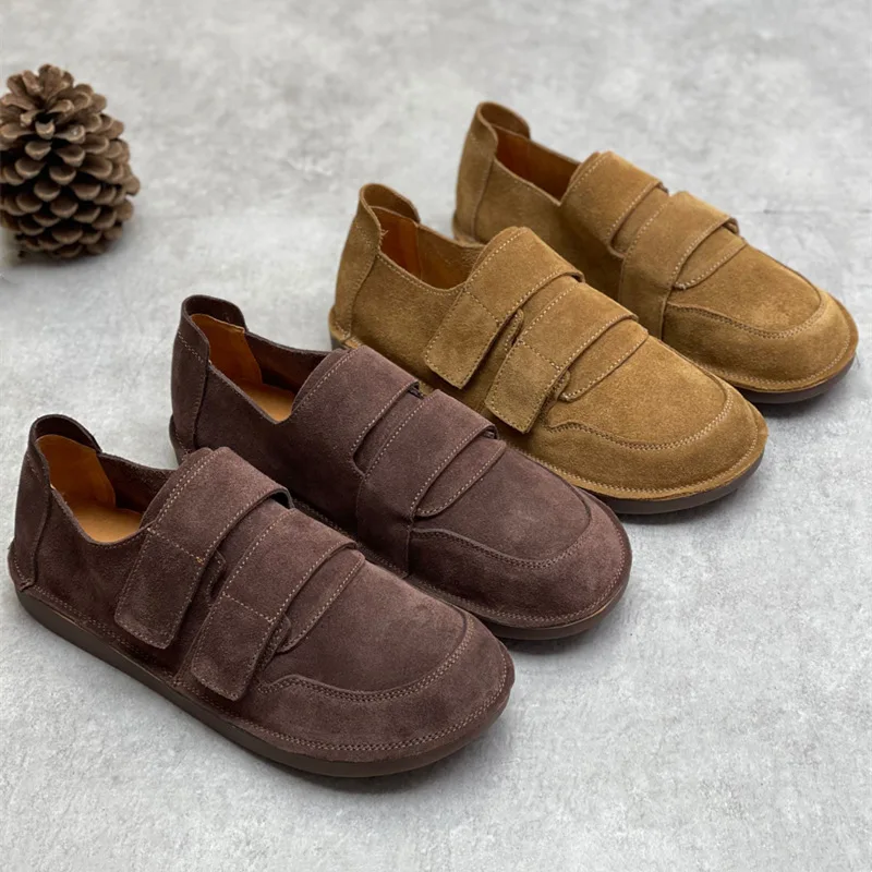 2022 Spring Handmade Women's Flats Shoes Casual Genuine Cow Suede Round Toe Coffee Brown Color Size 35-40 Single Shoes
2022 Spring Handmade Women's Flats Shoes Casual Genuine Cow Suede Round Toe Coffee Brown Color Size 35-40 Single Shoes