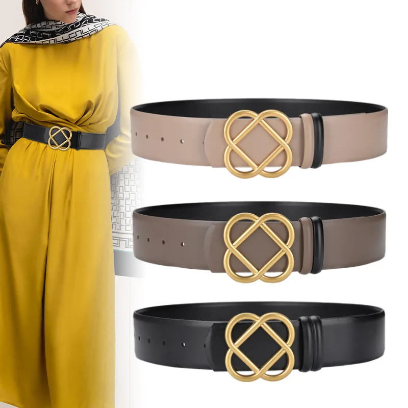 High End Women Autumn Spring Coat Waistband Belt 4.8CM Wide Genuine Leather Waist Belt Ceinture Femme Vintage Cowhide Cintos New
High End Women Autumn Spring Coat Waistband Belt 4.8CM Wide Genuine Leather Waist Belt Ceinture Femme Vintage Cowhide Cintos New