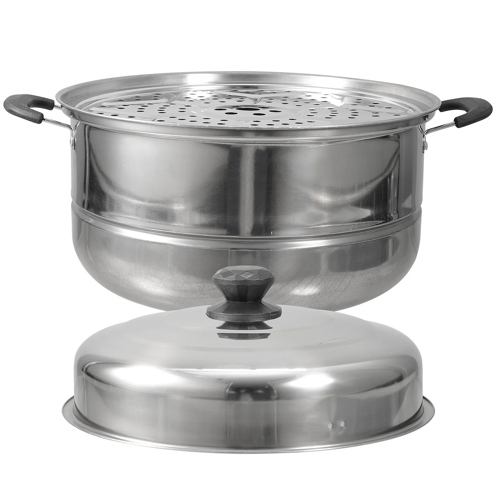 

Stainless Steel Steamer Pot Double-layered Stockpot Induction Steaming Cookware Kitchen Tools Food