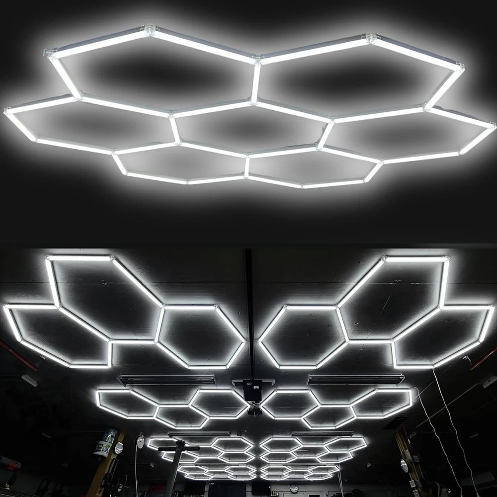 Garage Light Hexagon Lights lamp 110V-240V Led Tube Honeycomb Ceiling Lighting For Auto Car Body Repair Led Workshop
Garage Light Hexagon Lights lamp 110V-240V Led Tube Honeycomb Ceiling Lighting For Auto Car Body Repair Led Workshop