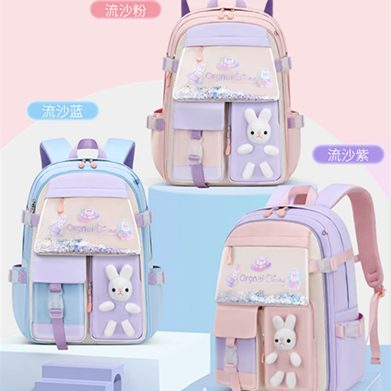 

Orgnai Primary School Backpack for Female, Cute Children's Schoolbag, Light Weight Casual Backpack, for 1-3-6 Grade