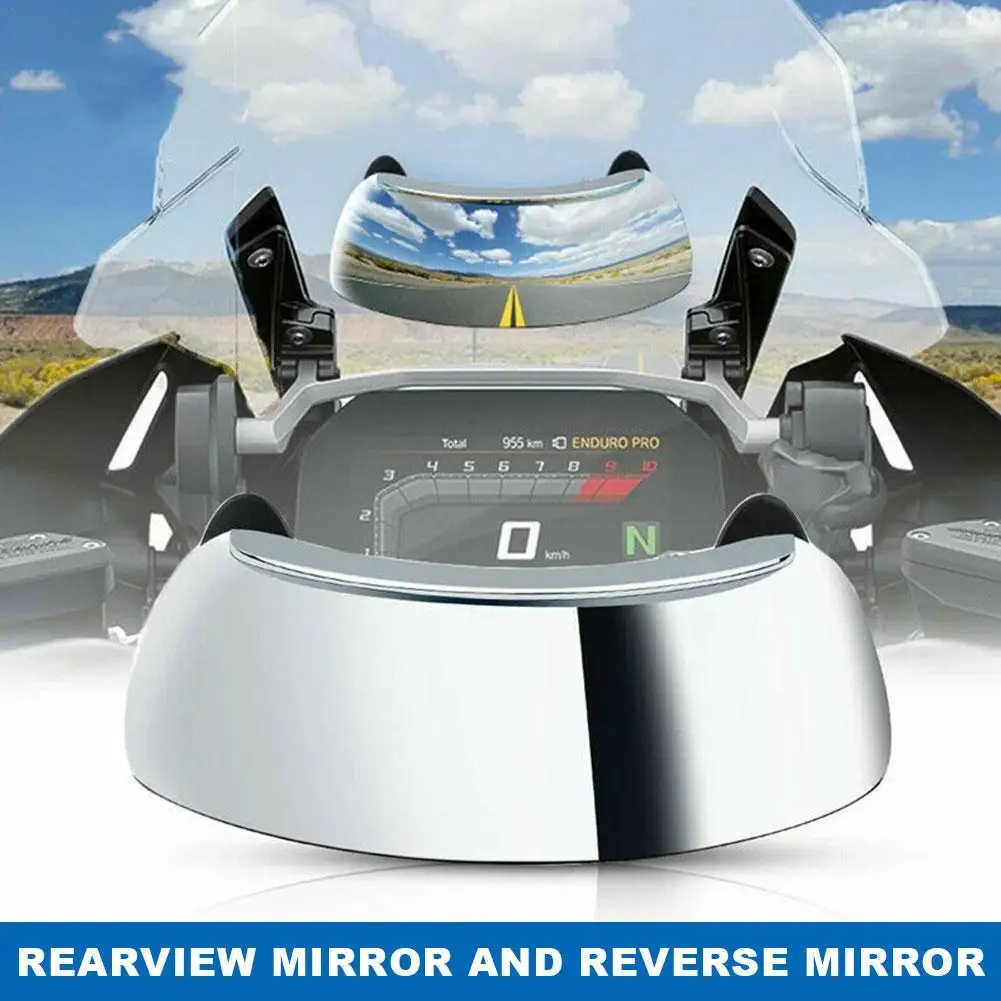 

Motorcycle Windscreen 180+ Degree Blind Spot Mirror Wide Angle Rearview Mirrors Small Rear View Mirror For BMW Yamaha